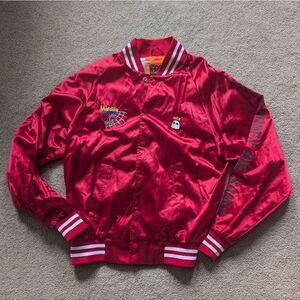 B wood Air Pablo Flight Jacket Red Satin Size S